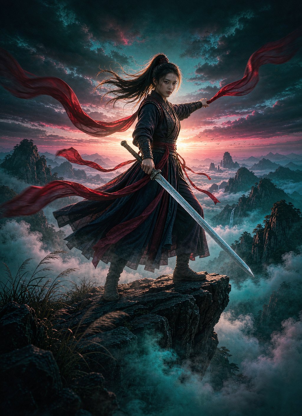 武侠造型的微电影画面